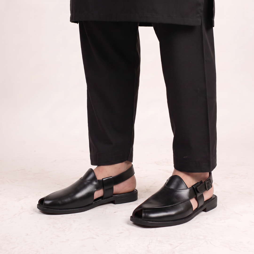 Utsav Black Peshawari Sandal