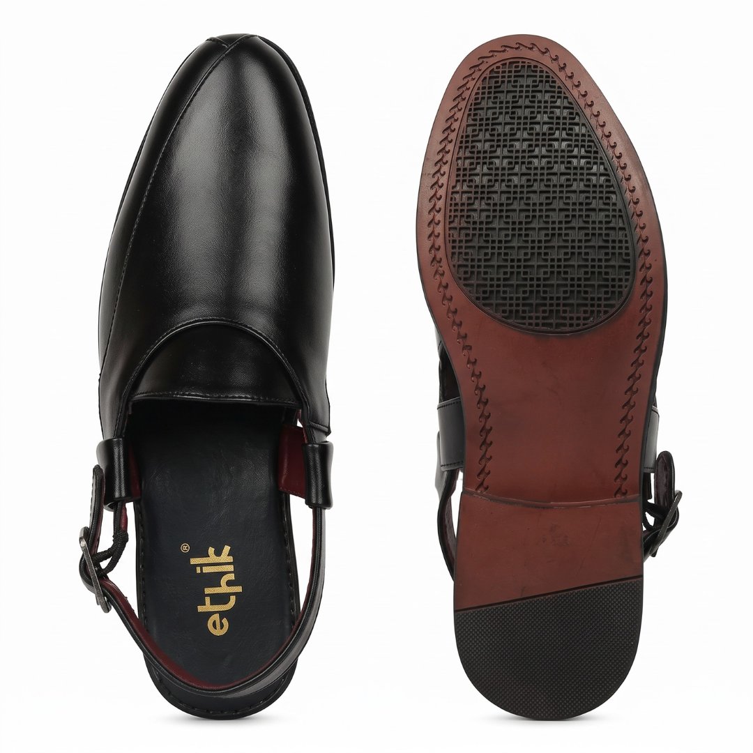Utsav Black Peshawari Sandal