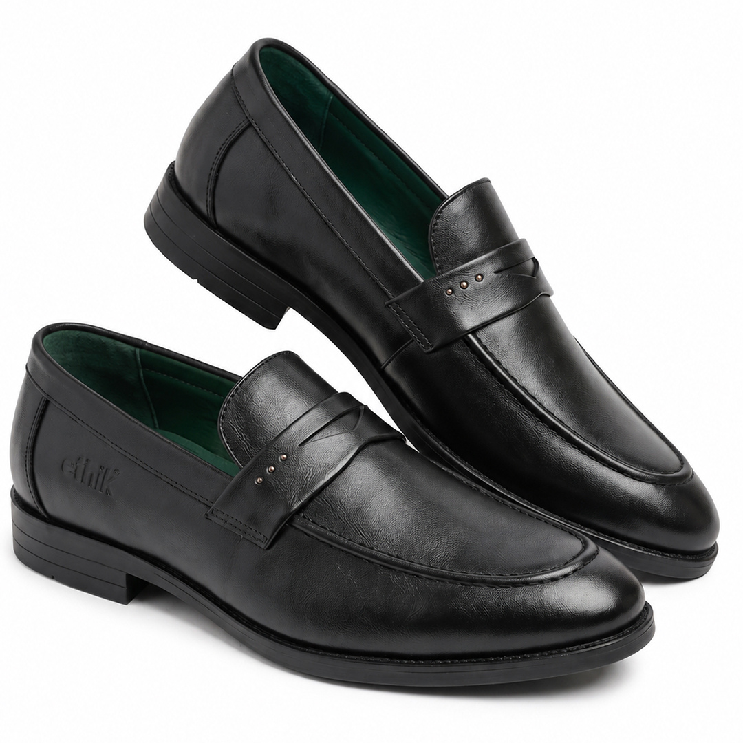 Alpha Black Penny Loafers