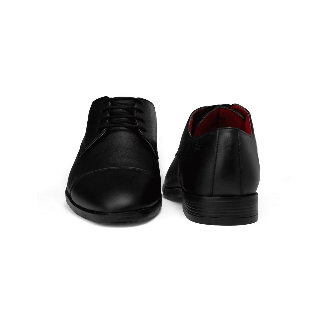 Nine 2 Fine Black Cap-Toe Derby Shoes