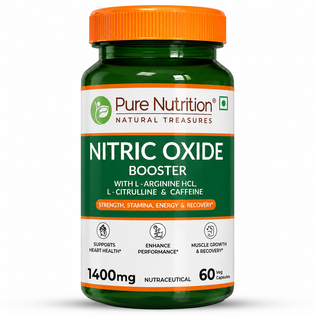 Nitric Oxide Booster  L-Arginine, L-Citrulline & Caffeine | 60 Veg Capsules