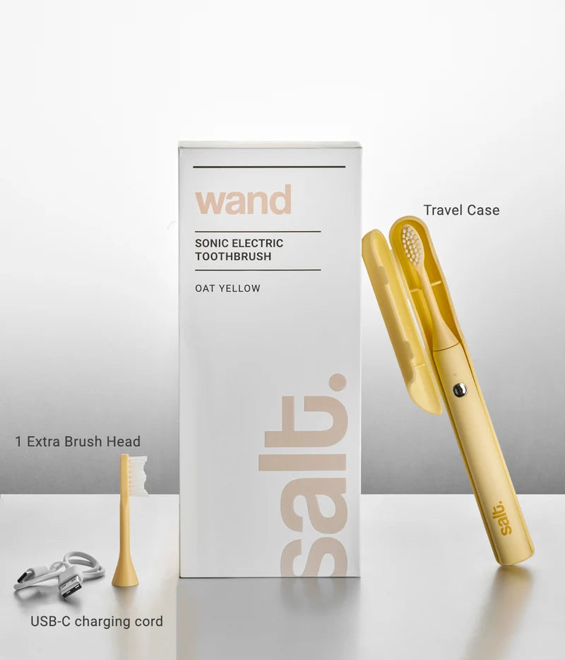 Salt Oral Care Wand Sonic Electric Toothbrush - Oat Yellow