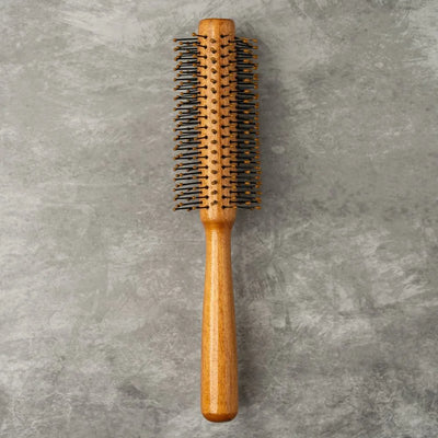 Organic B Wooden Roller Brush with Nylon droplet Bristles for Styling, Finishing, Lifting, quick Blowouts, Curling & Setting Short, Curly, Wavy And Straightening.