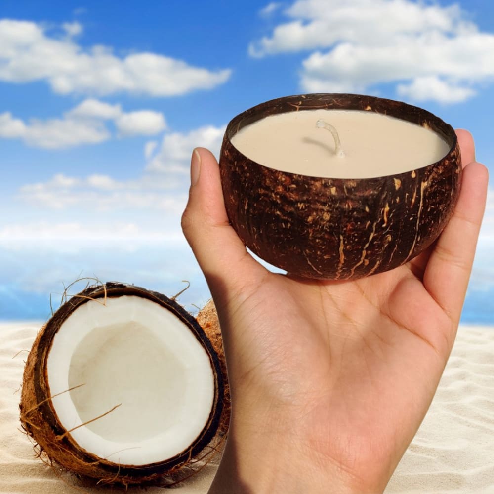 ONEarth Soy Wax Candle - Coconut Shell (150 gms) - Japanese Cherry Blossom