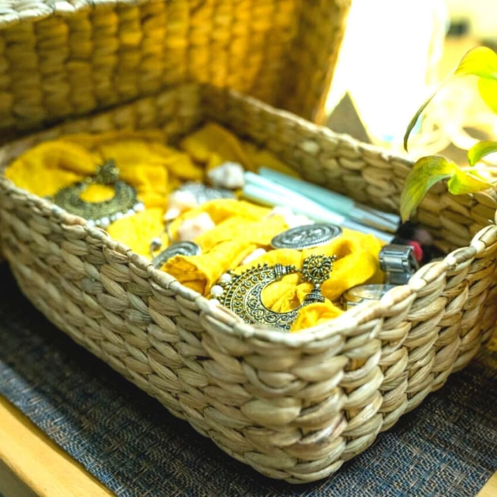 ONEarth Basket With Lid - Water Reed (Kauna Grass)