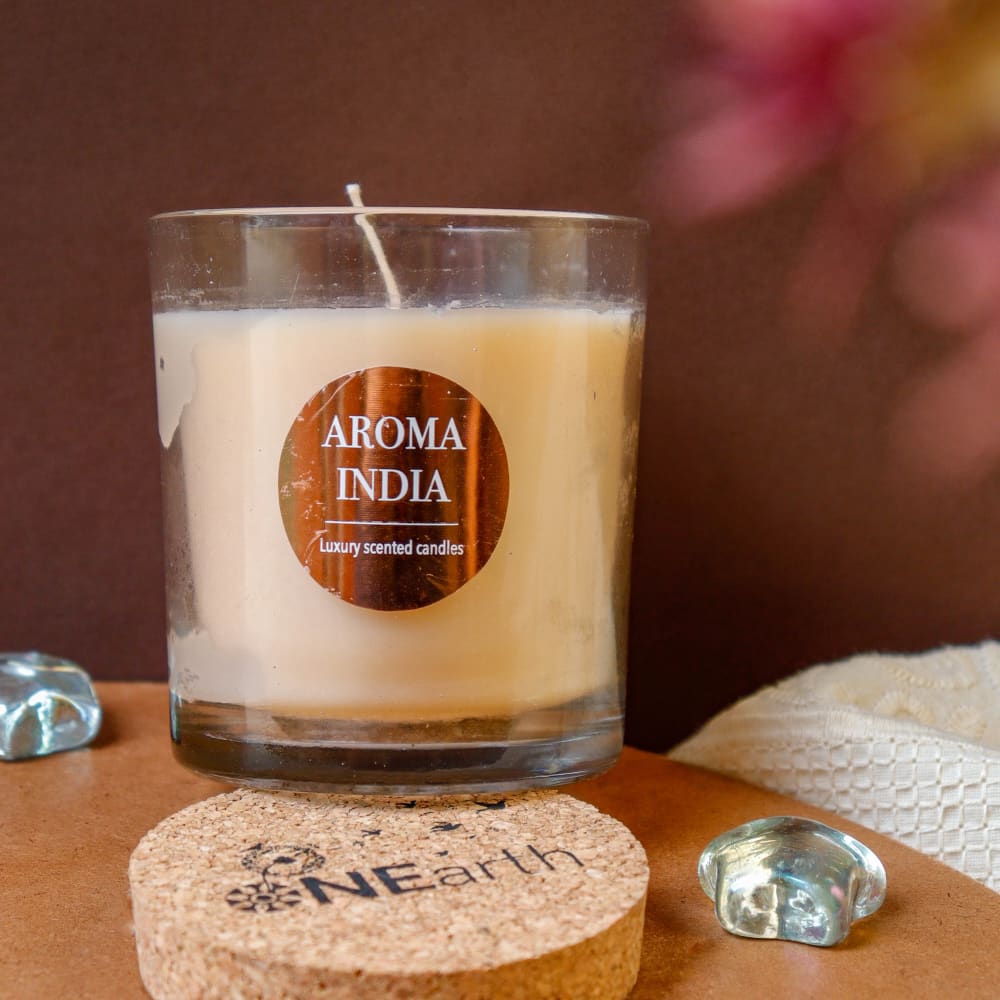 ONEarth Luxury Scented Candle with Cork Lid - Soy Wax (1 wick) - Jasmine