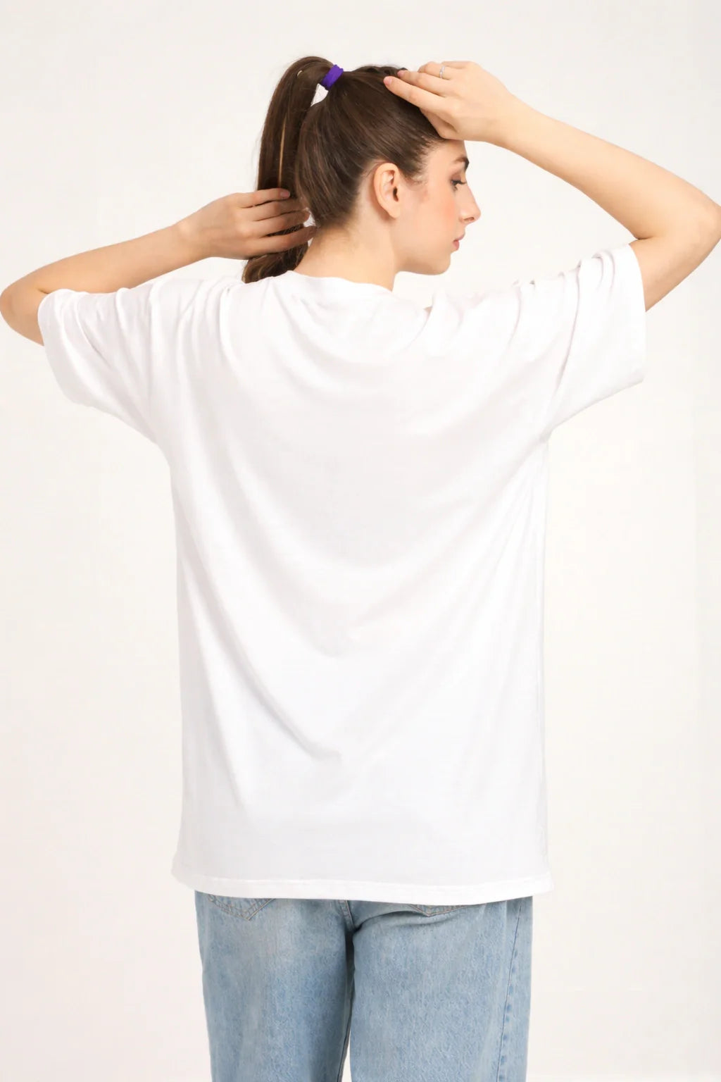 Women Oversized Bamboo Plain T-Shirt – Soft, Breathable & Sustainable Fit | White