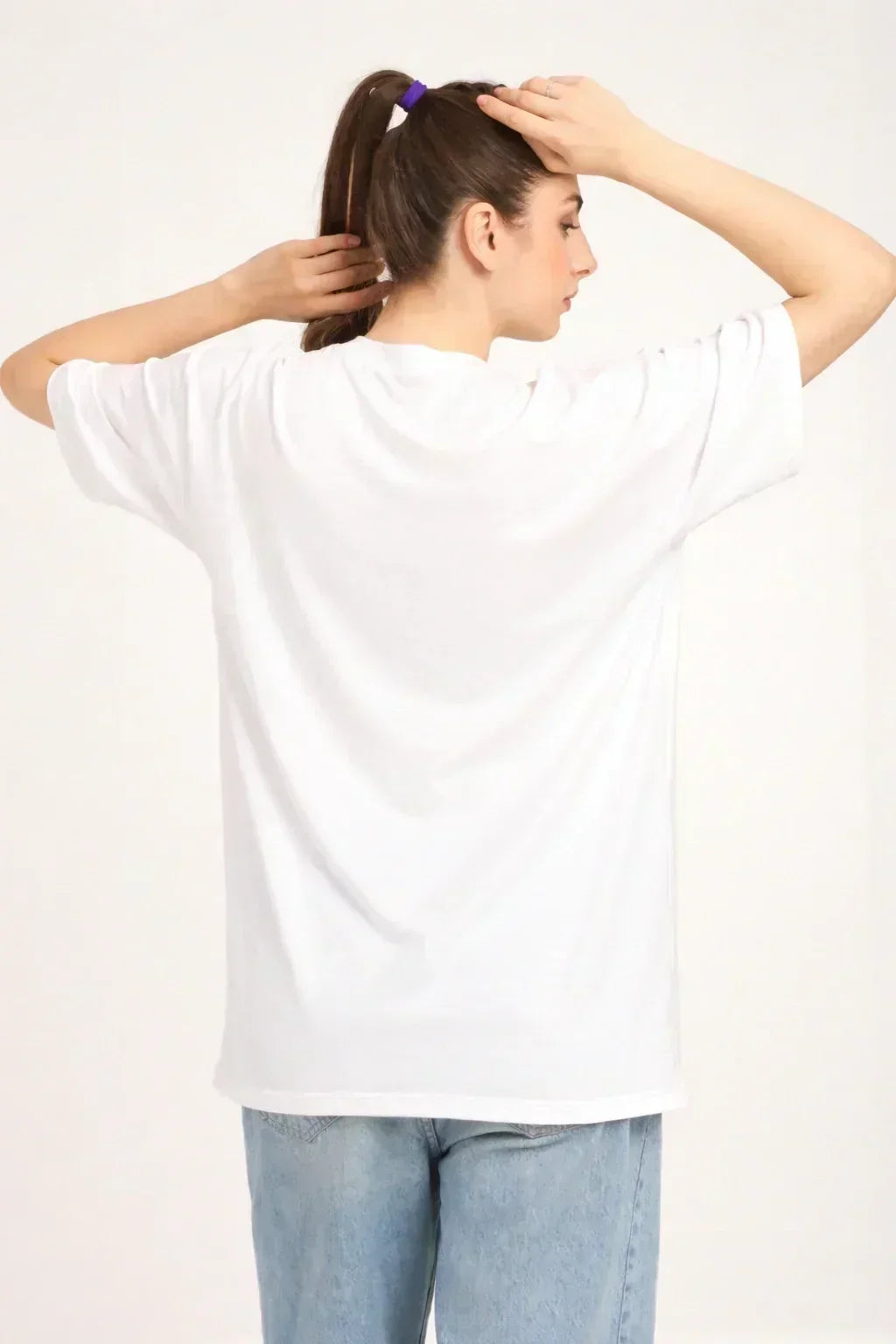 Women Oversized Bamboo Plain T-Shirt – Soft, Breathable & Sustainable Fit | White