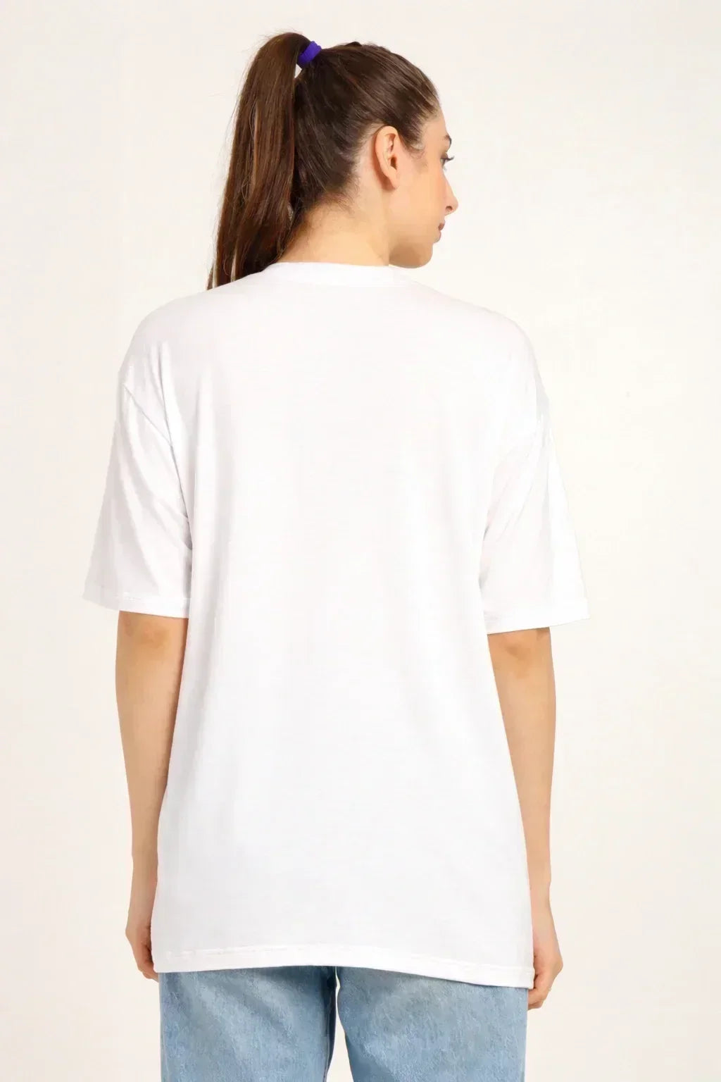 Women Oversized Bamboo Plain T-Shirt – Soft, Breathable & Sustainable Fit | White