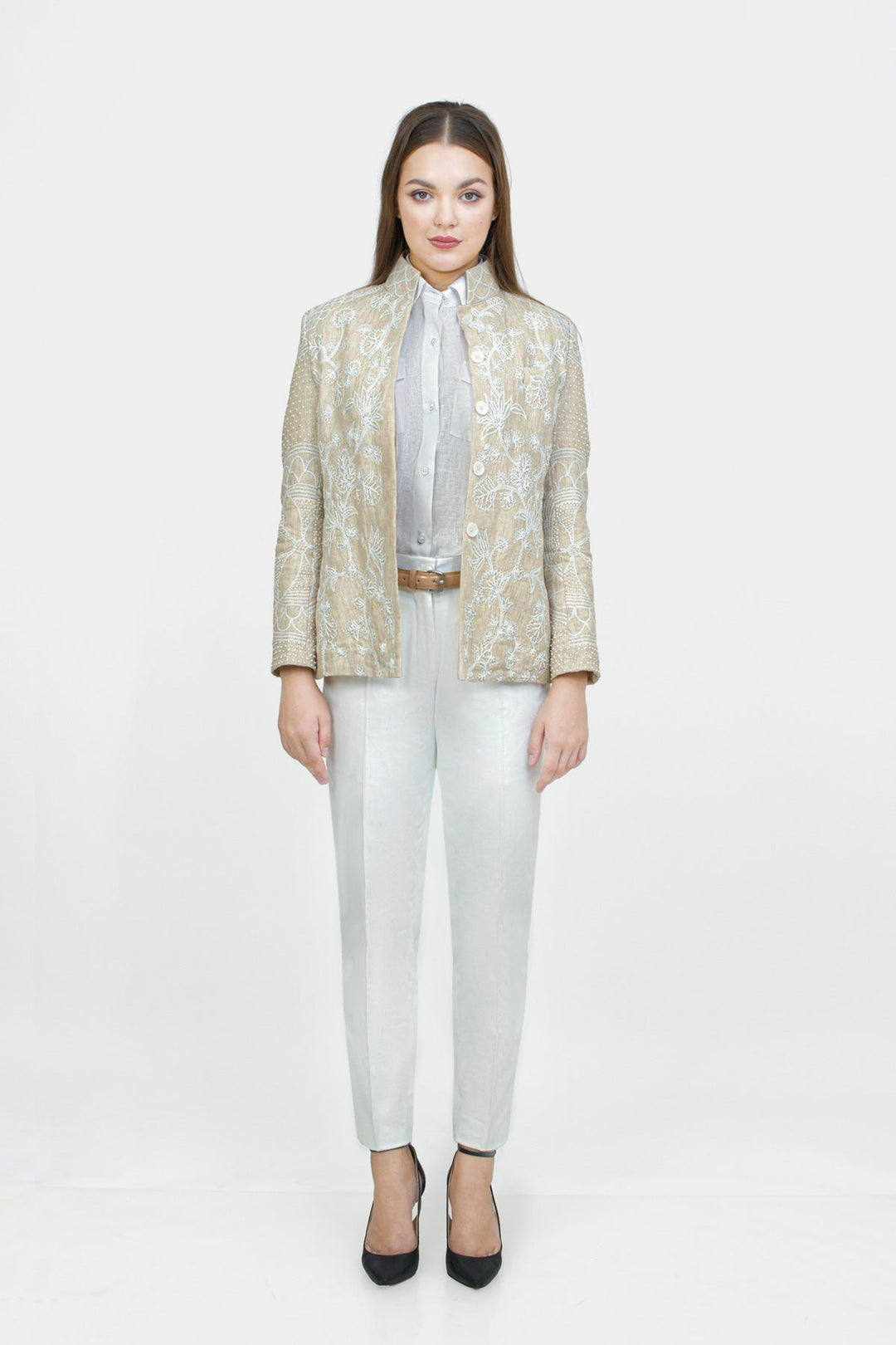 Adam Leaves oak - Woman Linen jacket