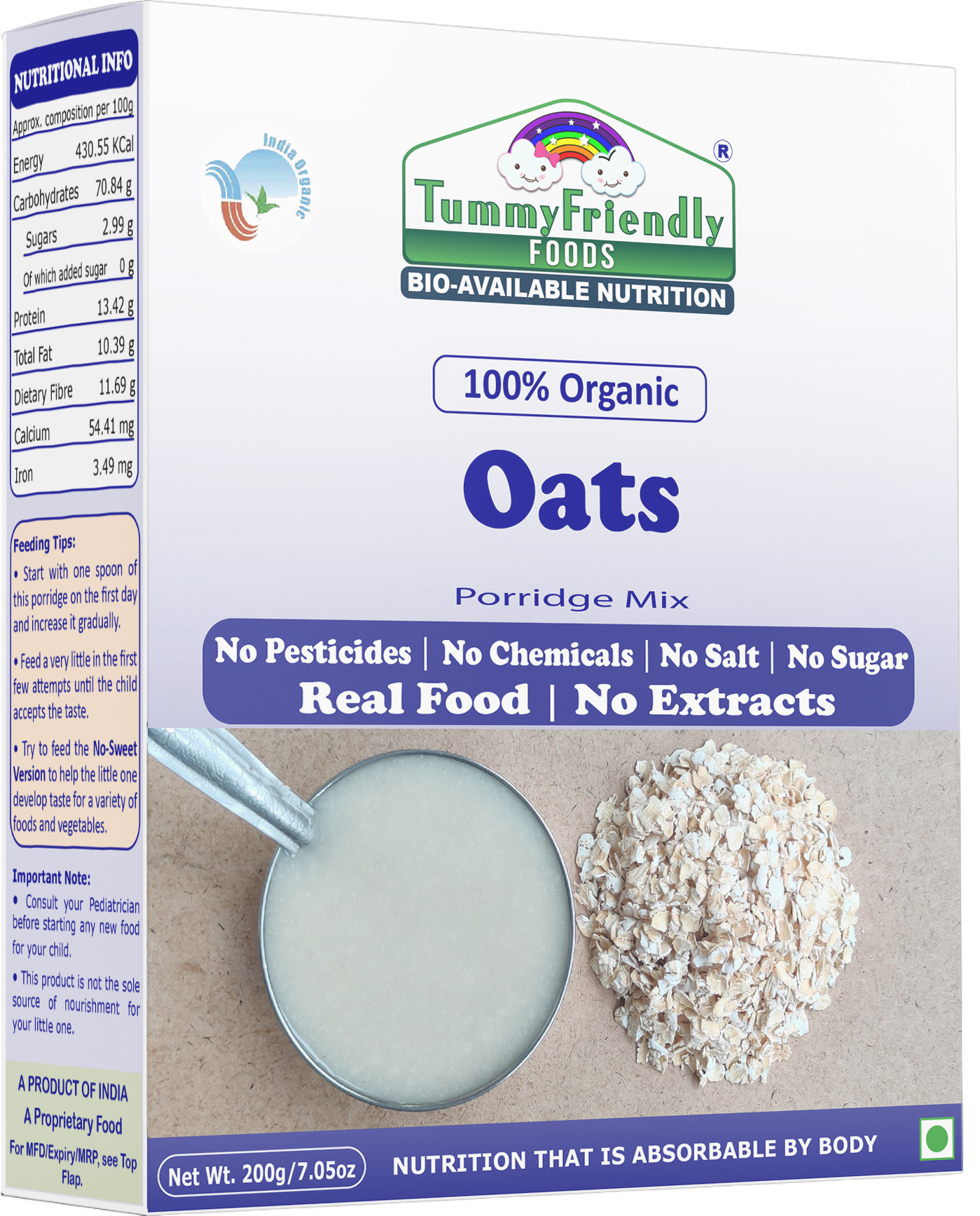 Organic Oats Porridge Mix | No Chemicals | 7 months and up | 200g each (Pack of 2)