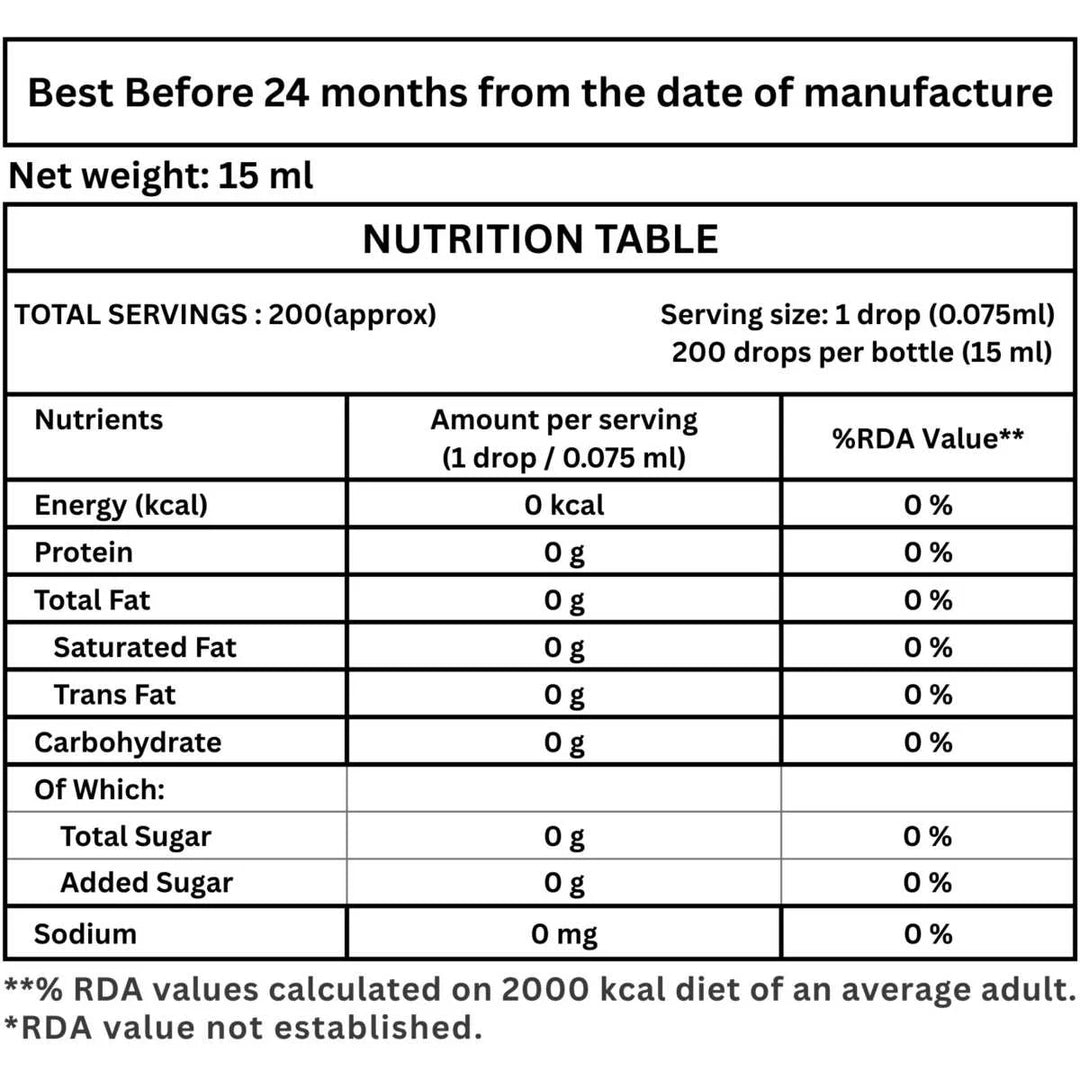 Of Earth Monk Fruit Sweetener | Pure Extract- No Erythritol, No Allulose | Zero- Glycemic Index Sugar Substitute | 1:1 Sugar Replacer for Tea, Coffee, Drinks | Plant-Based | Keto, Vegan & Diabetic Friendly | 1 drop = 1 spoon sugar | 15 ml