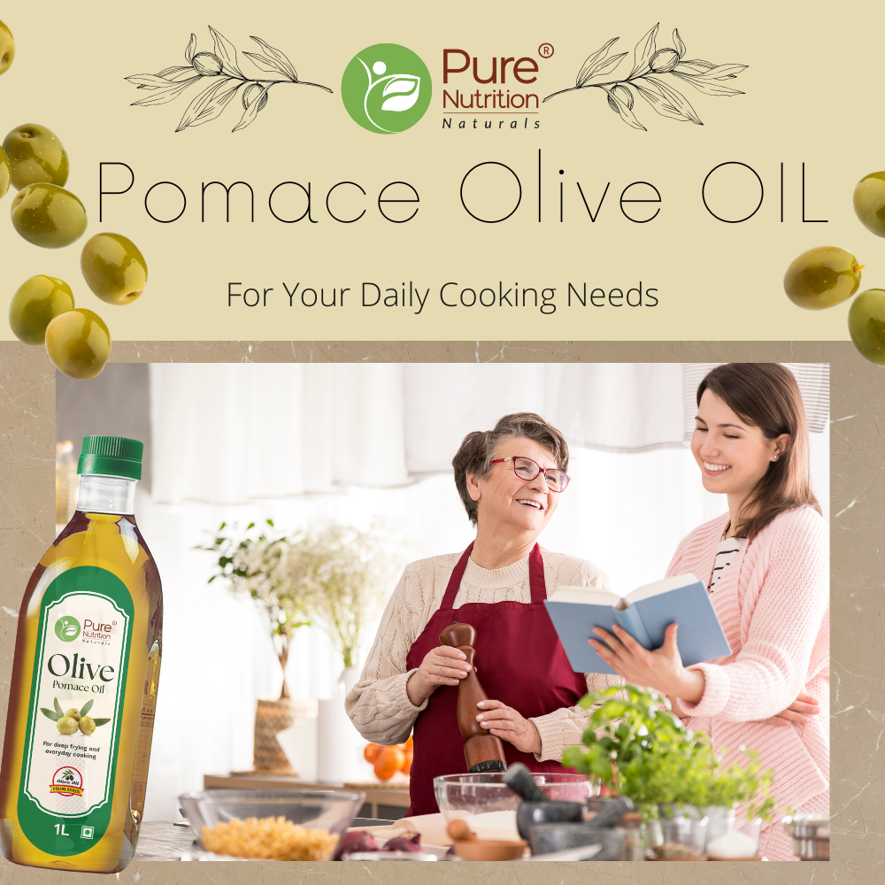 Pomace Olive Oil – Ideal for Indian Cooking & Deep Frying | Low in Saturated Fat - 1 ltr