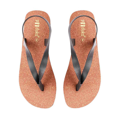 Omi Thong-Strap Cork Sandals for Women (Brown)
