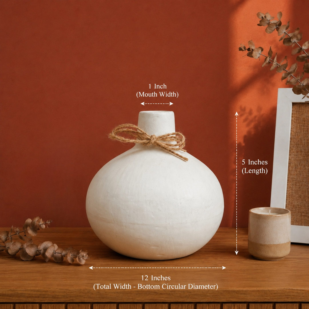 Moonstone Bloom Ceramic Vase with Dried Flowers | Elegant Home Décor