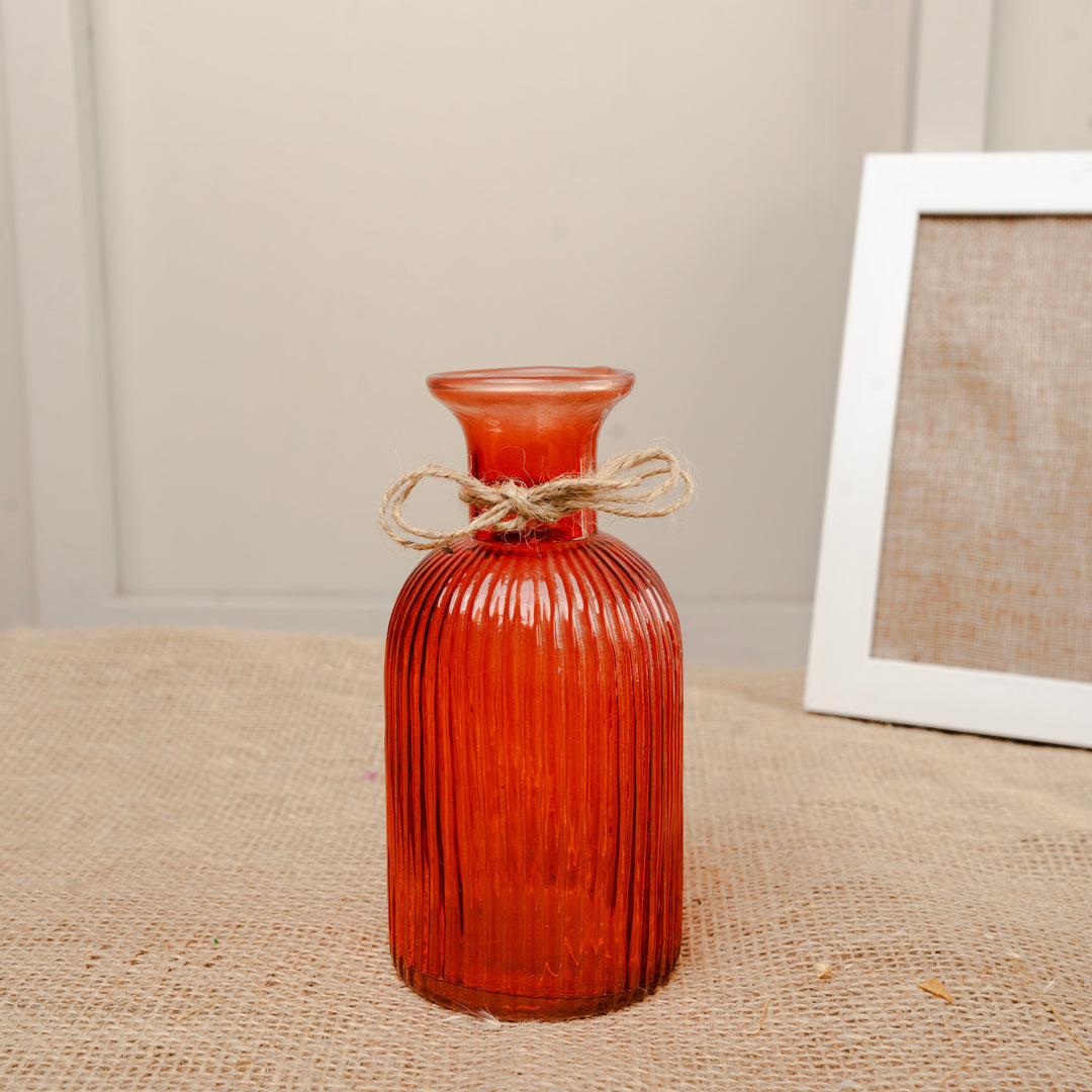 Amber Haven Large Glass Vase with Dried Flowers | Elegant Home Décor