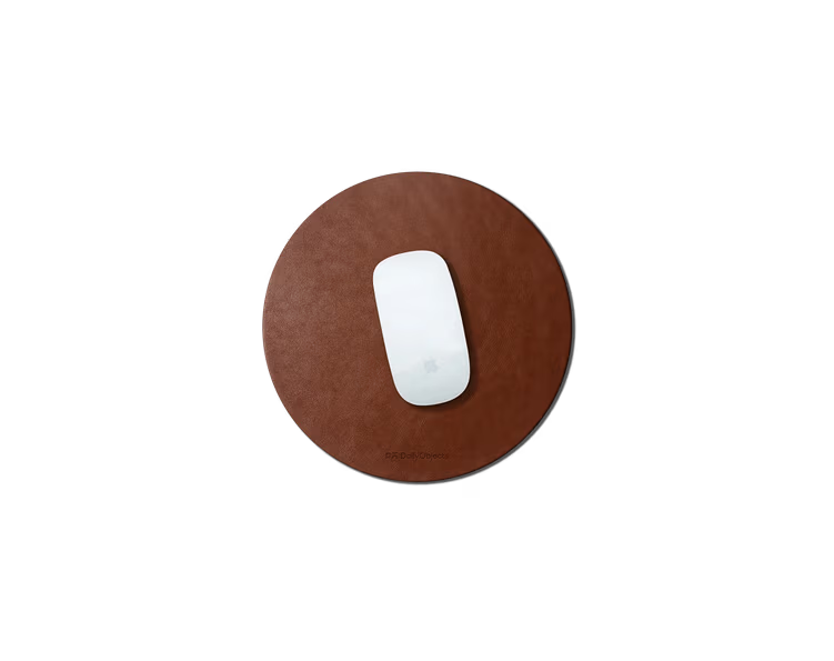 Orb Vegan Leather Mouse Pad(Black,Tan)