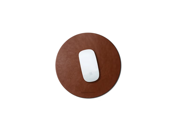 Orb Vegan Leather Mouse Pad(Black,Tan)