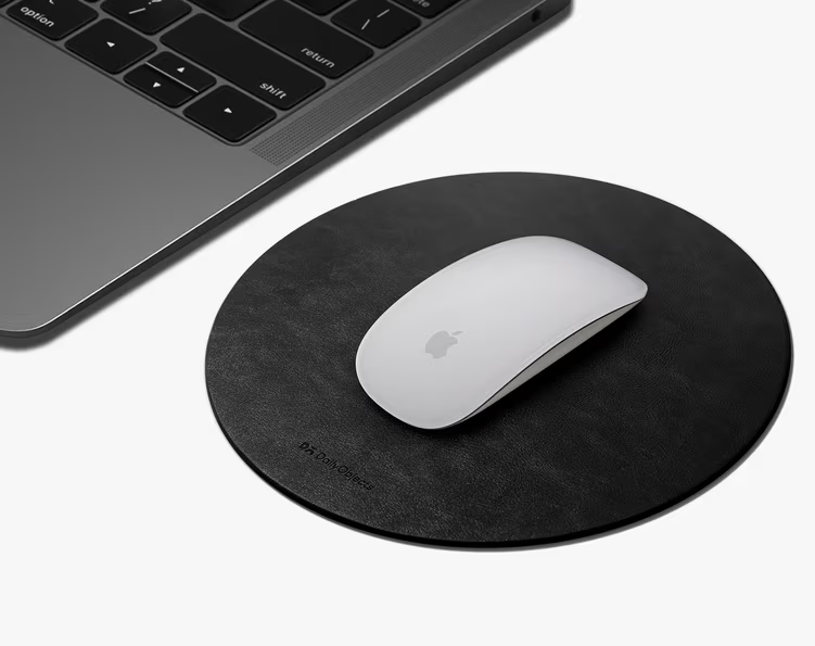 Orb Vegan Leather Mouse Pad(Black,Tan)