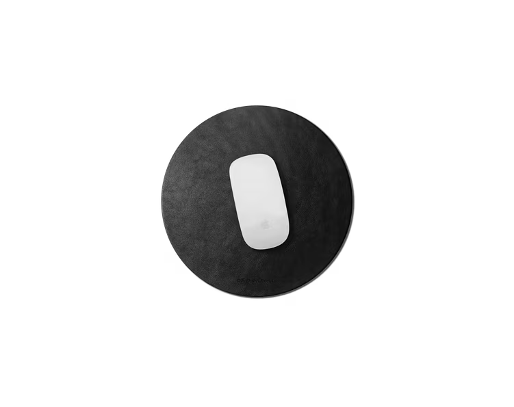 Orb Vegan Leather Mouse Pad(Black,Tan)