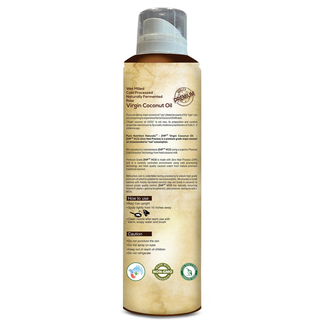 Coconut Oil Cooking Spray 200ml | 100% Organic, Extra Virgin, Cold Pressed | Low Calorie Cooking