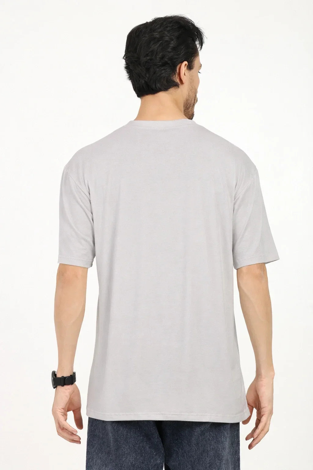 Men Oversized Plain Bamboo T-Shirt – Soft, Breathable & Sustainable | Gray