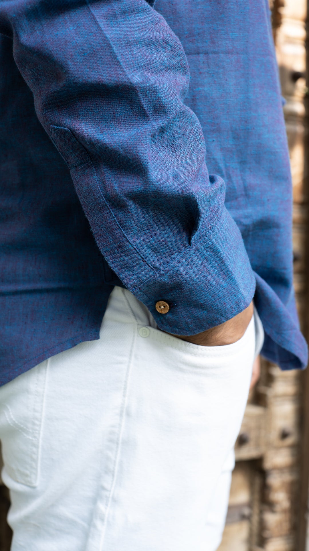 Full Sleeve Kurta Shirt - Ink Blue