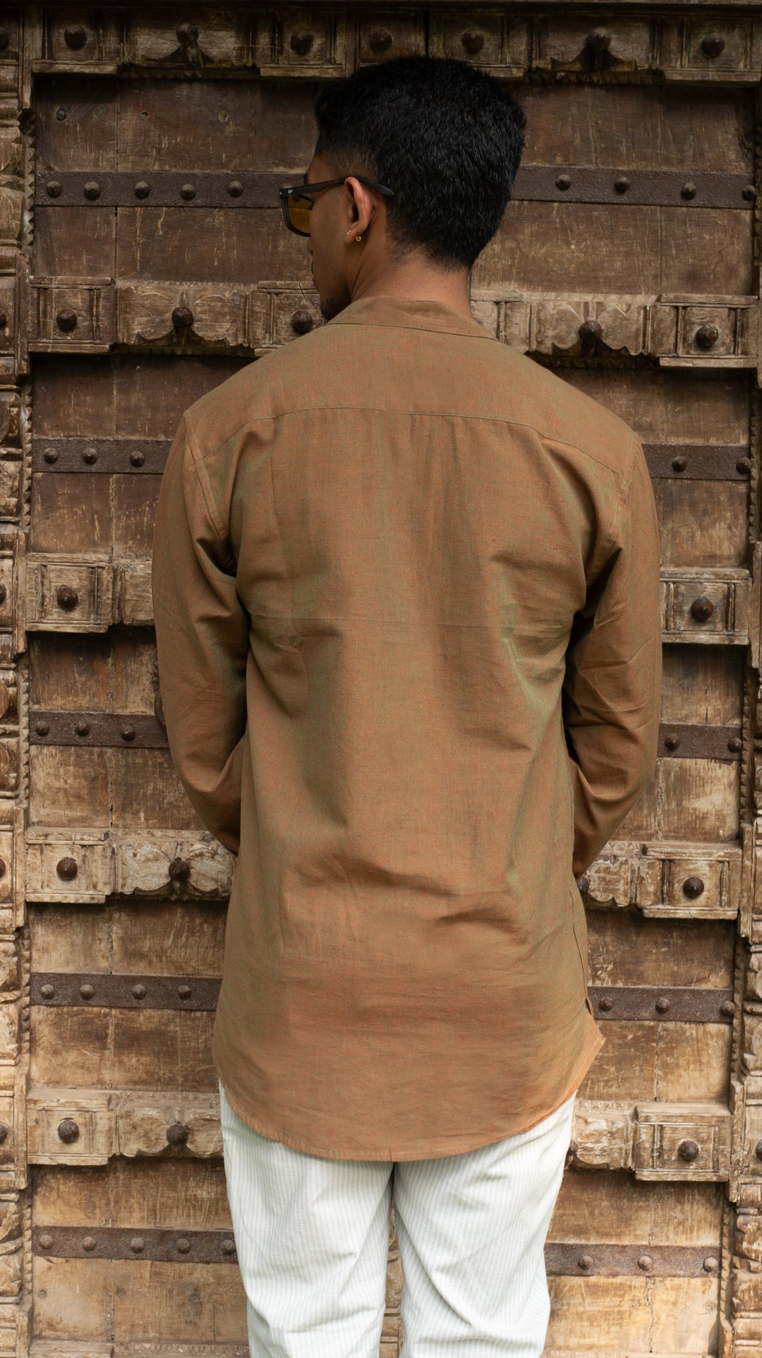 Full Sleeve Kurta Shirt - Rust