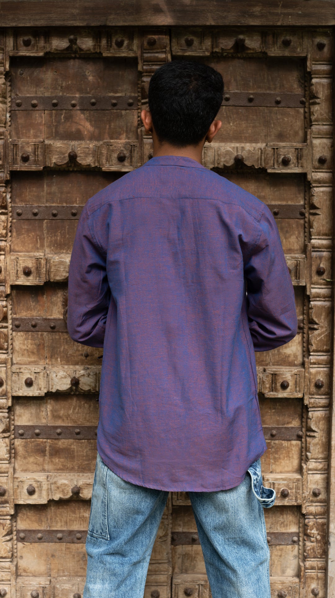 Full Sleeve Kurta Shirt - Purple