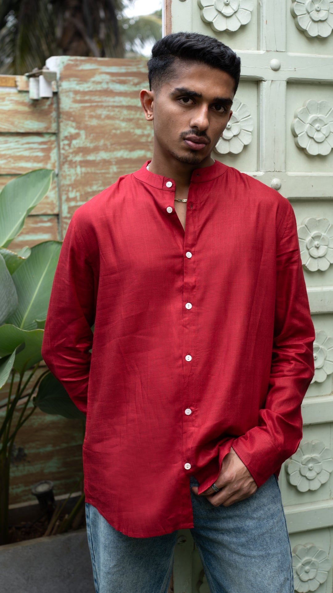 Full Sleeve Formal Shirt - Christmas Red