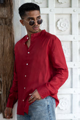 Full Sleeve Formal Shirt - Christmas Red