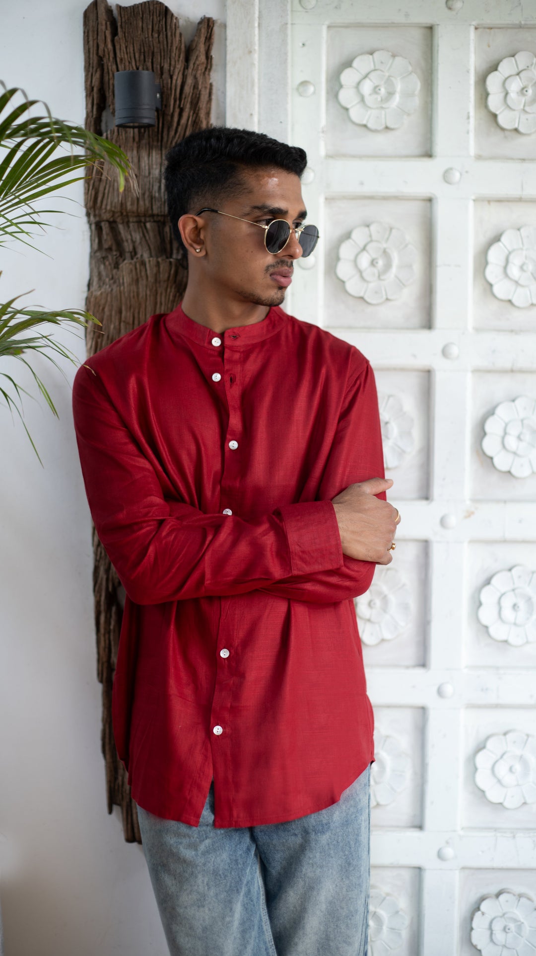 Full Sleeve Formal Shirt - Christmas Red