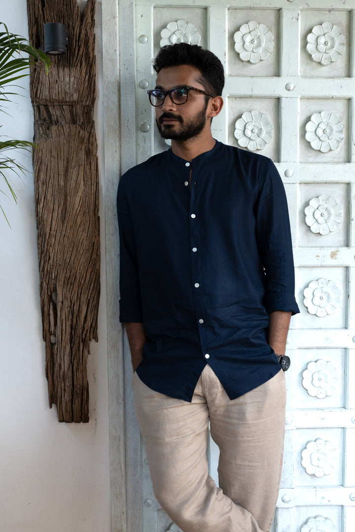 Full Sleeve Formal Shirt - Navy Blue