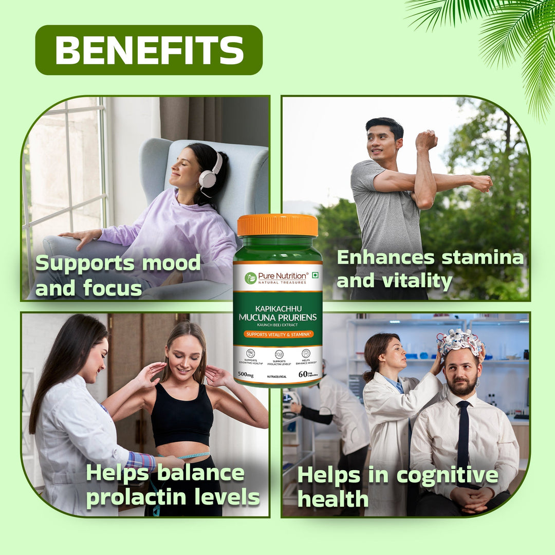 Mucuna Pruriens Extract 500mg  Energy, Vitality & Mood Support | 60 Caps