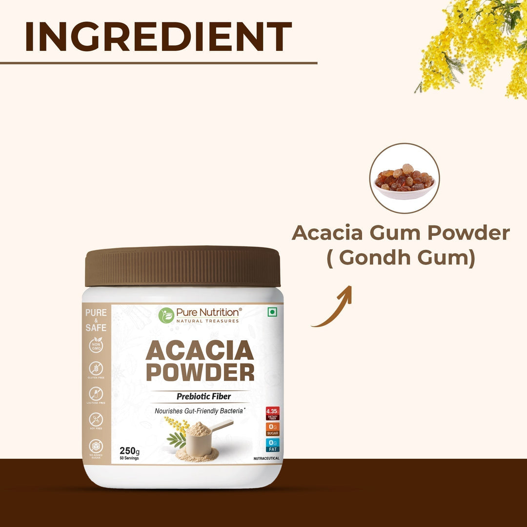 Acacia Powder  Prebiotic Fiber for Gut Health & Digestive Wellness