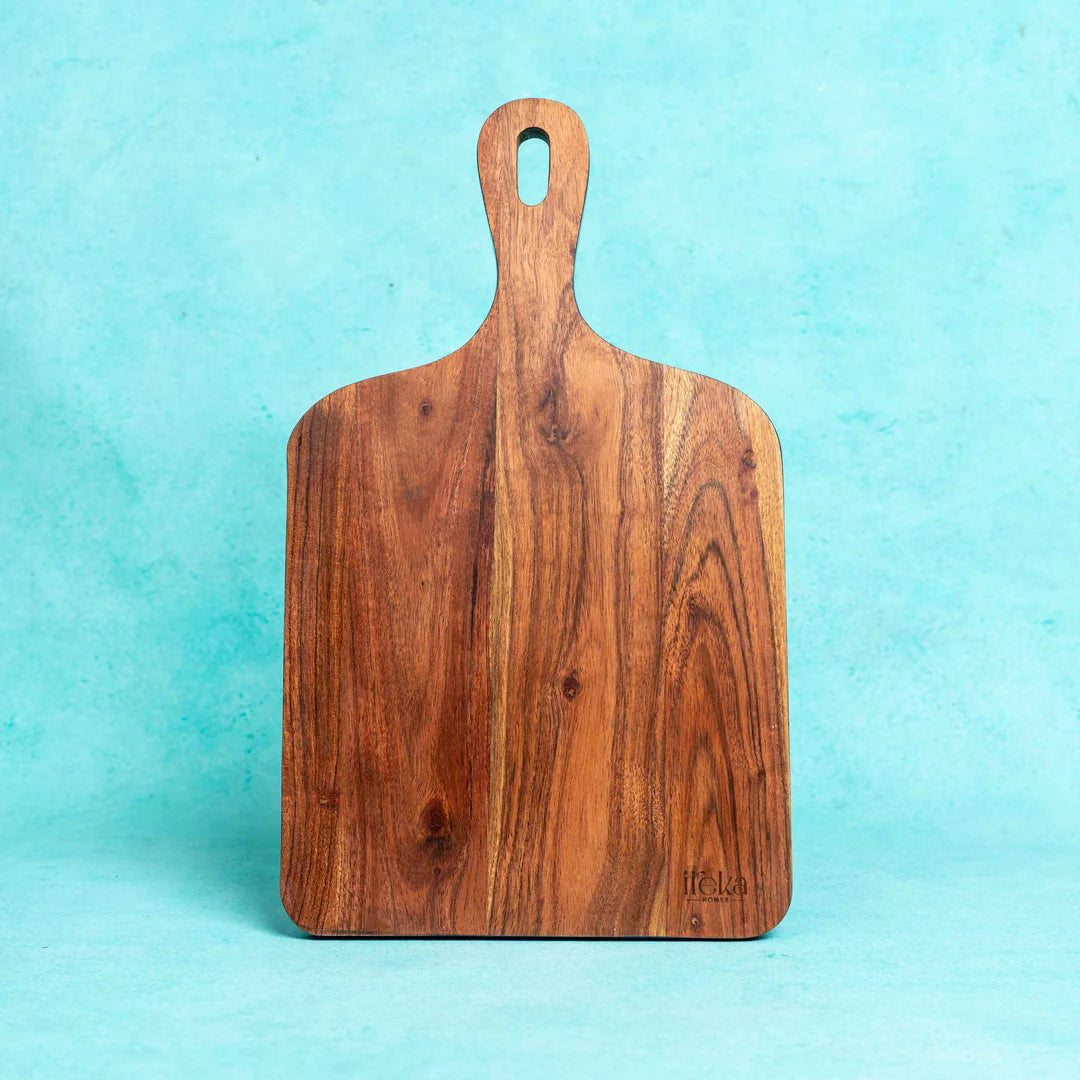 Ireka Homes Trimsy Acacia Wood Chopping Board - Handmade, Sustainable, Cut-Resistant - Enamel Border - Perfect for Vegetables, Meat, Cheese & Serving