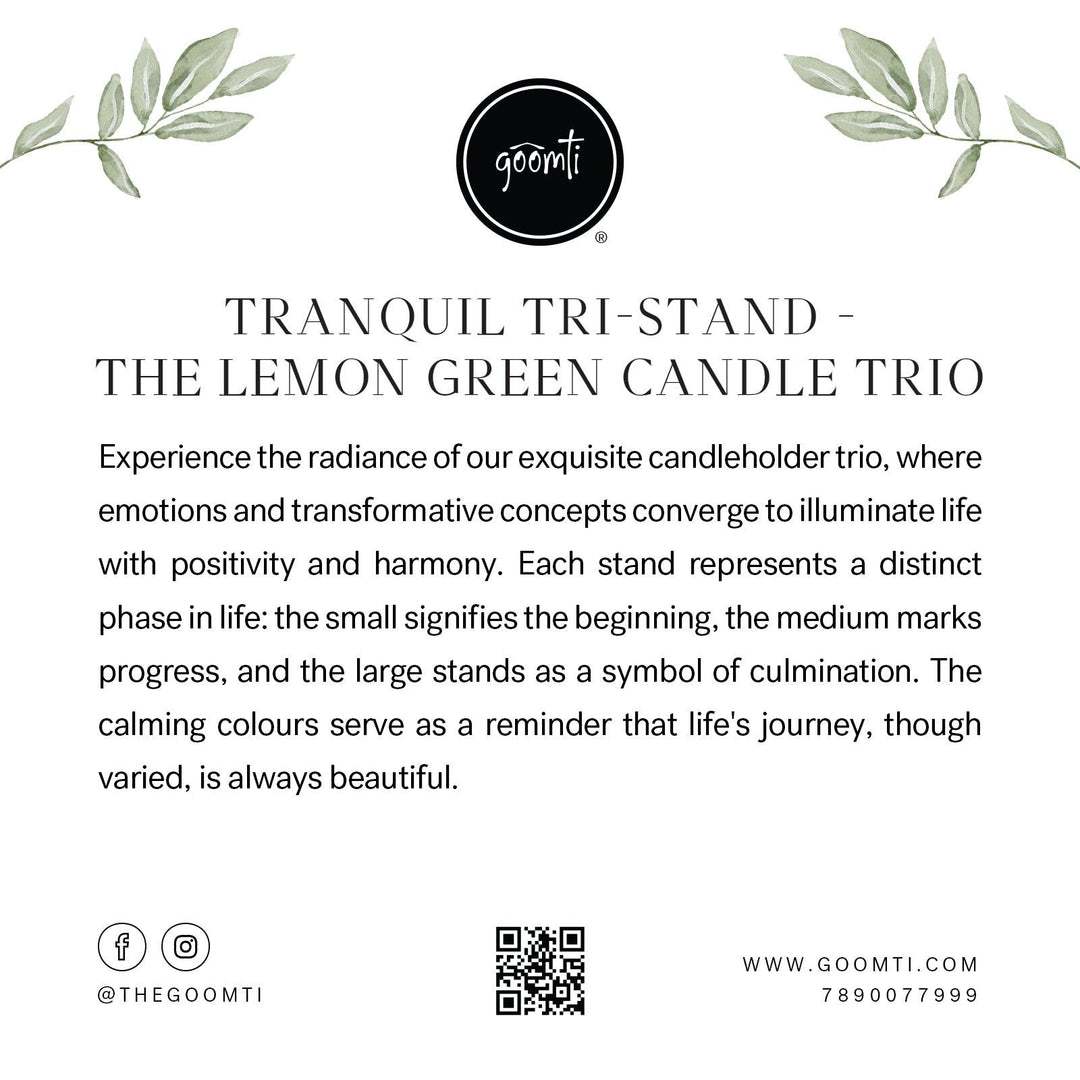 Goomti Tranquil Tri-Stand - The Lemon Green Candle Trio