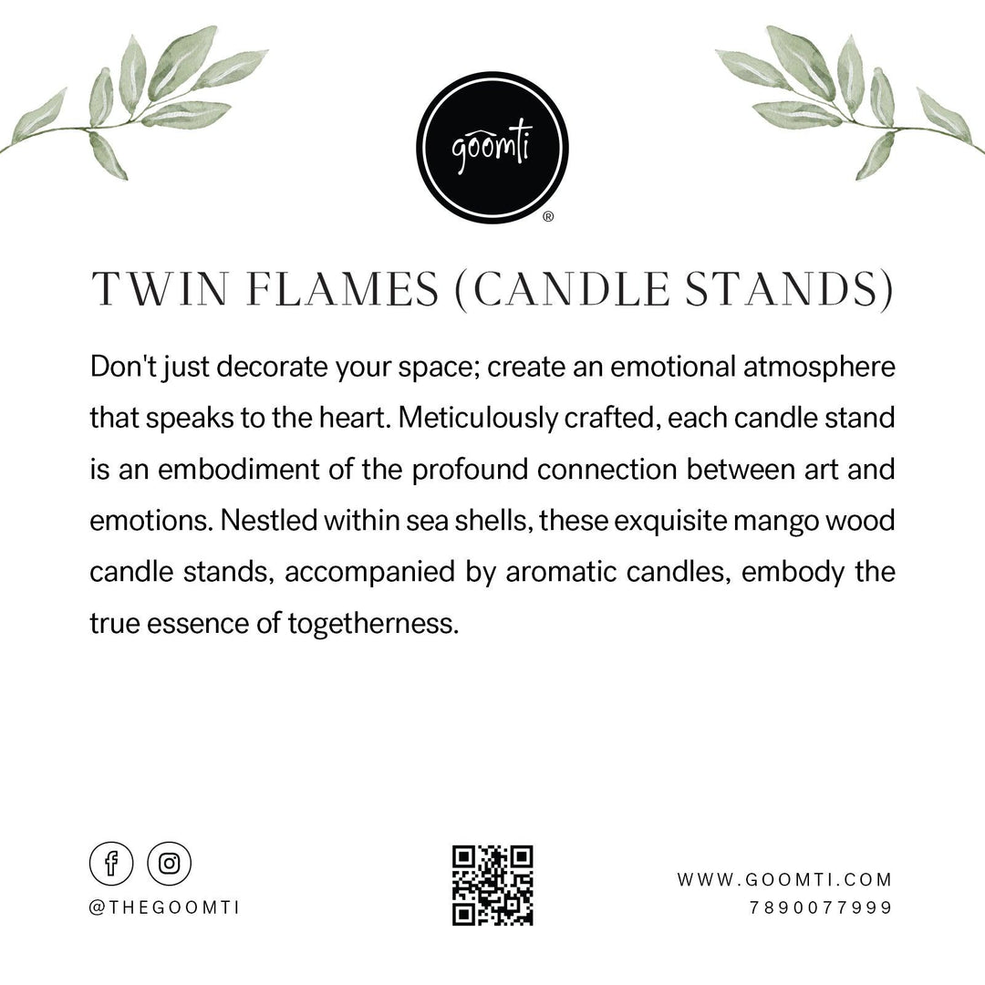 Goomti Twin Flames (White Candle Stands)