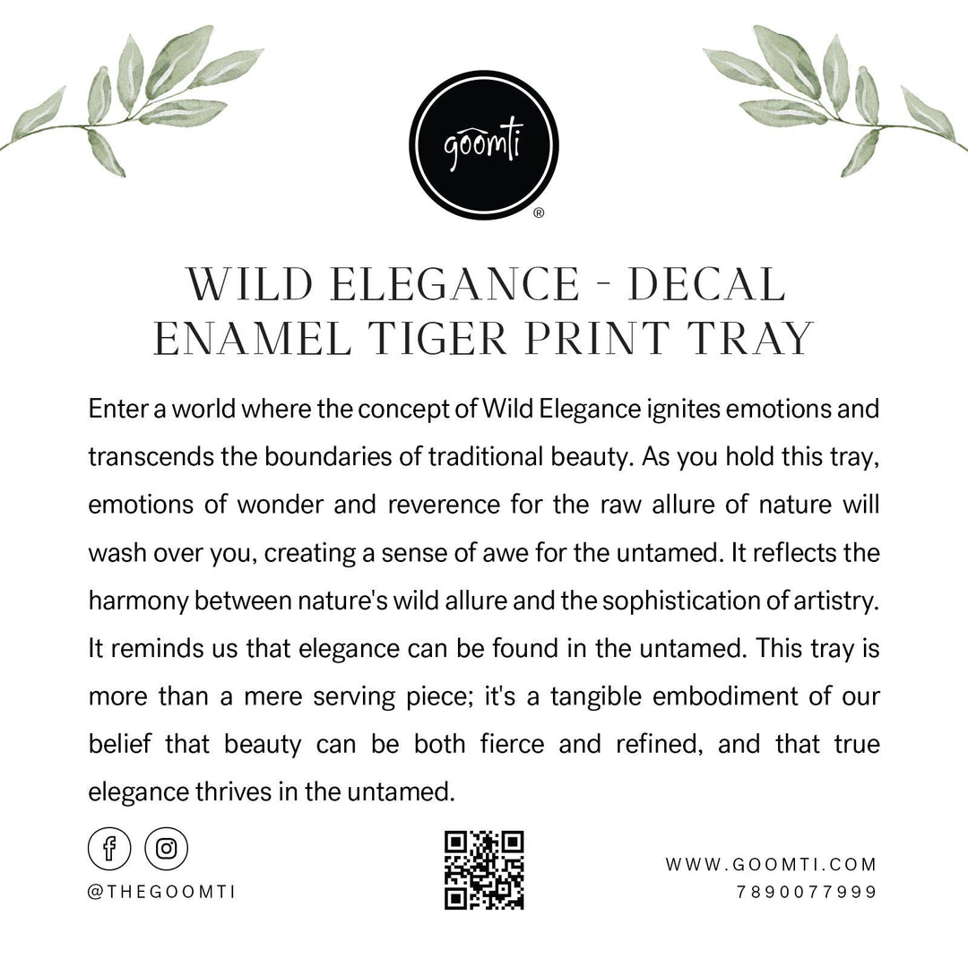 Goomti Wild Elegance - Decal Enamel Tiger Print Tray