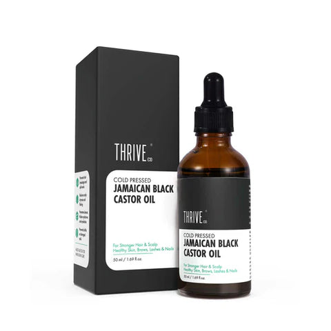 ThriveCo Cold-Pressed Jamaican Black Castor Oil | For Healthy Hair, Skin, Eyebrows, Eyelashes & Nails | For Men & Women (50ml)