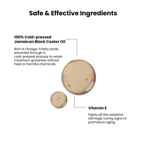 ThriveCo Cold-Pressed Jamaican Black Castor Oil | For Healthy Hair, Skin, Eyebrows, Eyelashes & Nails | For Men & Women (50ml)