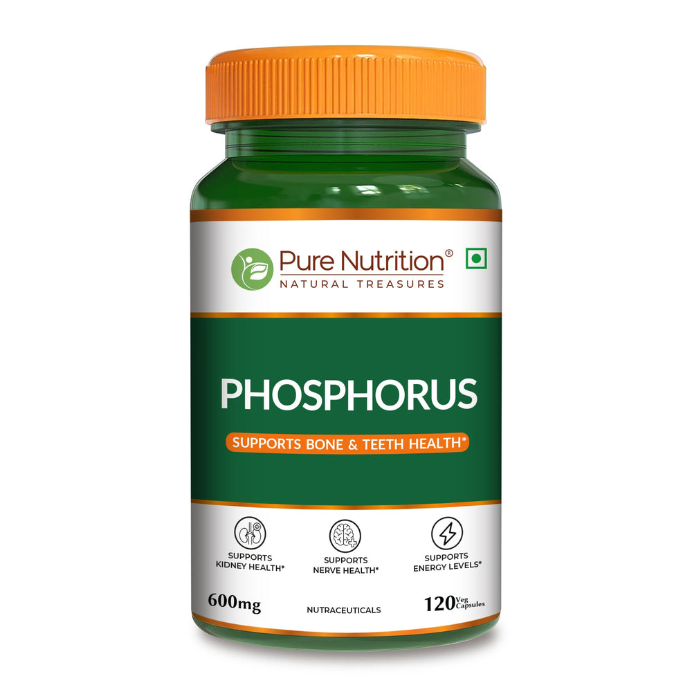 Phosphorus 600mg Veg Capsules  Bone, Energy Metabolism & Wellness | 120 Capsules