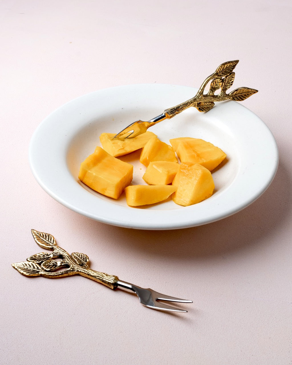 Pravaah Patram brass fruit forks