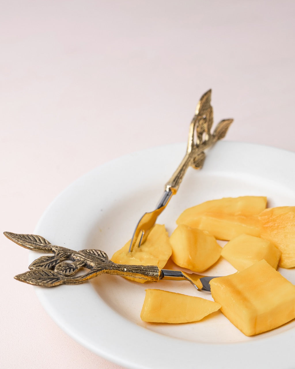 Pravaah Patram brass fruit forks