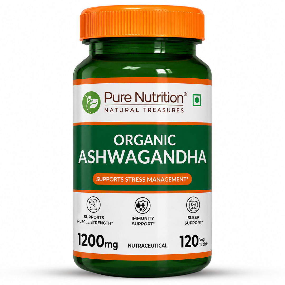 Organic Ashwagandha Tablets 120 Count | Stress Relief, Sleep & Vitality