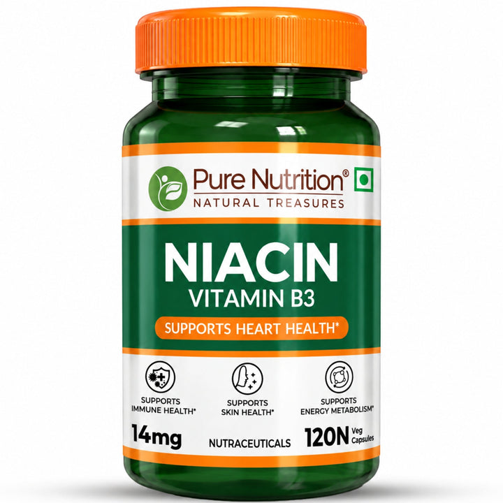 Vitamin B3 Niacin Capsules 120 Count  Energy, Skin & Cholesterol Support