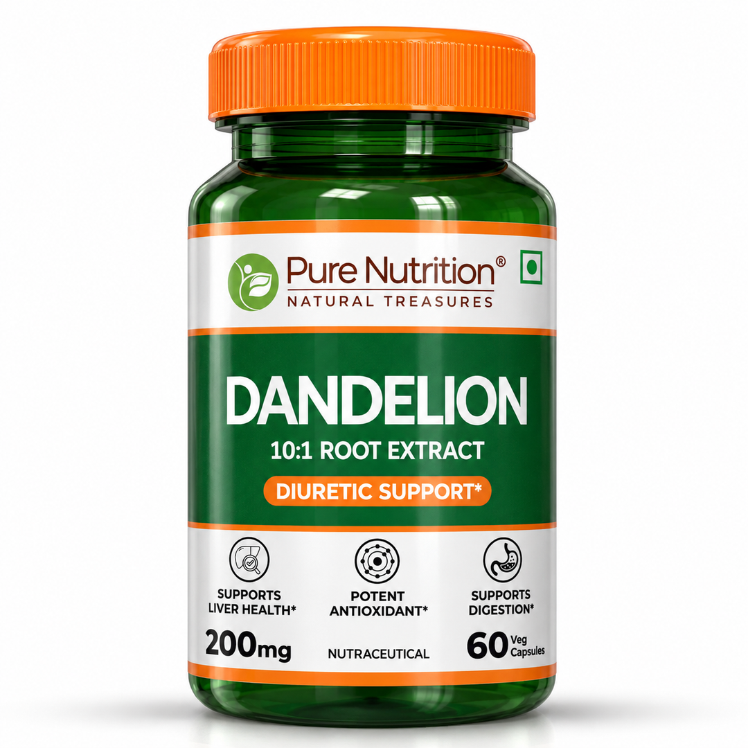 Pure Nutrition Dandelion Root Extract 200 mg | Digestion & Antioxidant Support | Veg Capsules