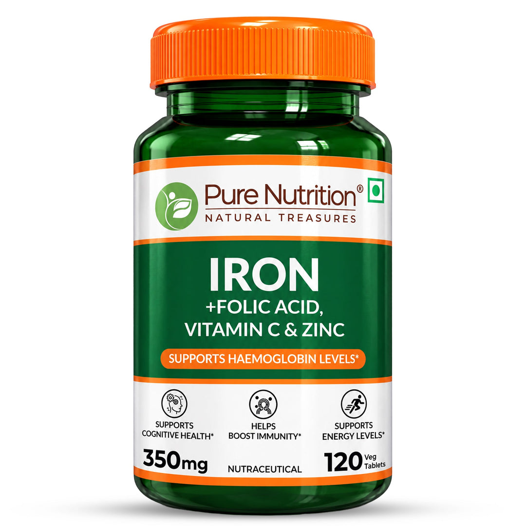 Iron with Folic Acid - 120 Tablets | Supports Haemoglobin Production and Helps Maintain Healthy Iron Levels