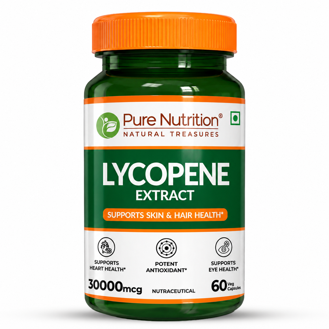 Pure Nutrition Lycopene Extract 30000 mcg | Skin, Hair, Eye & Antioxidant Support | 60 Caps