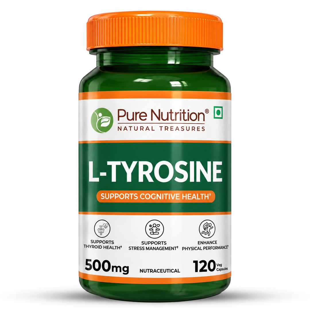 L-Tyrosine 500mg | Amino Acid Supplement for Focus, Mood & Stress Support | 120 Tablets